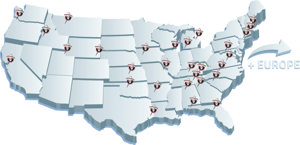 Map of Red Eye Louie's Distributors
